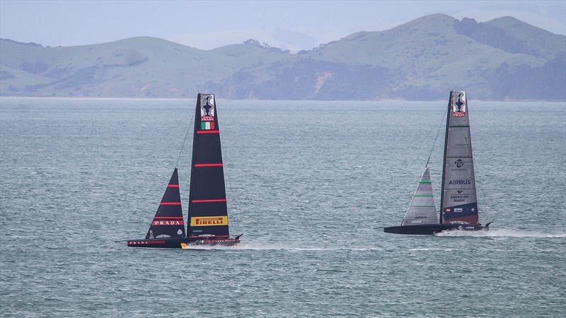 American Magic and Luna Rossa - Course E - Eastern Beach - Hauraki Gulf - November 3, 2020 - 36th America's Cup photo copyright Richard Gladwell / Sail-World.com taken at Royal New Zealand Yacht Squadron and featuring the AC75 class