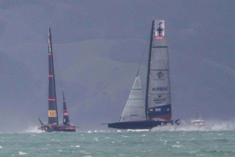 American Magic and Luna Rossa - Course E - Eastern Beach - Hauraki Gulf - November 3, 2020 - 36th America's Cup photo copyright Richard Gladwell / Sail-World.com taken at Royal New Zealand Yacht Squadron and featuring the AC75 class