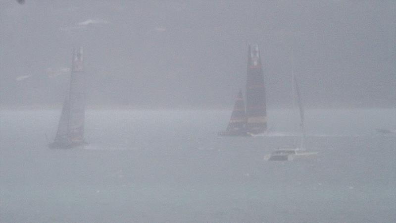 Luna Rossa bears away from American Magic - Tamaki Strait - November 26, 2020 - 36th America's Cup - photo © Richard Gladwell / Sail-World.com