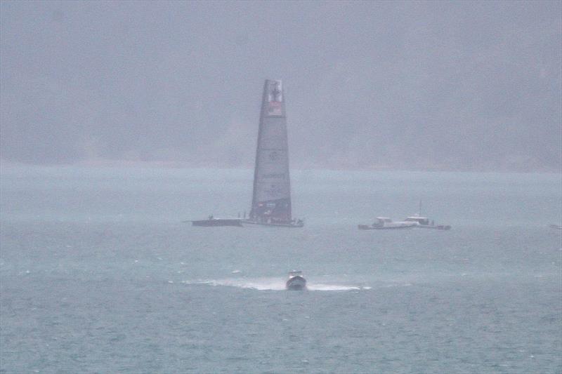 American Magic sets up as the rain squall moves through- Tamaki Strait - November 26, 2020 - 36th America's Cup - photo © Richard Gladwell / Sail-World.com