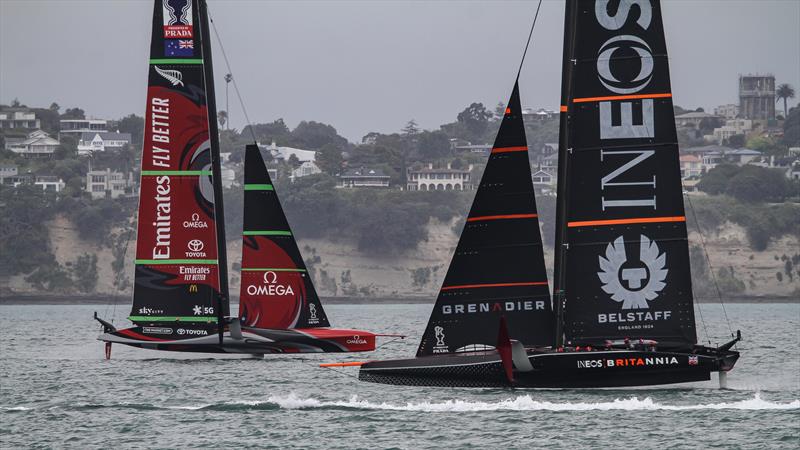 INEOS Team UK and Emirates Team NZ - Waitemata Harbour - November 30, 2020 - 36th America's Cup - photo © Richard Gladwell / Sail-World.com