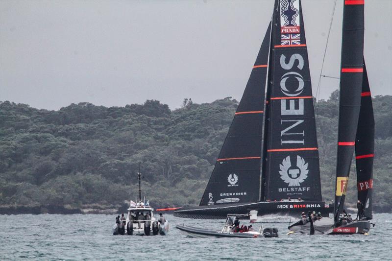 INEOS Team UK and Luna Rossa - Waitemata Harbour - November 30, 2020 - 36th America's Cup photo copyright Richard Gladwell / Sail-World.com taken at Royal New Zealand Yacht Squadron and featuring the AC75 class