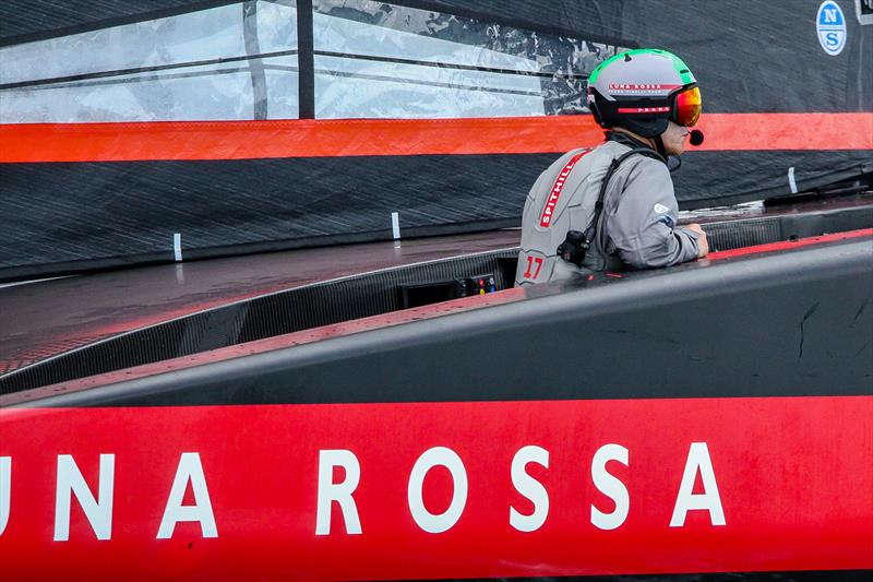 A lonely Jimmy Spithill - Luna Rossa Prada Pirelli - Practice Day 1 - ACWS - December 8, 2020 - Waitemata Harbour - Auckland - 36th America's Cup photo copyright Richard Gladwell / Sail-World.com taken at Royal New Zealand Yacht Squadron and featuring the AC75 class