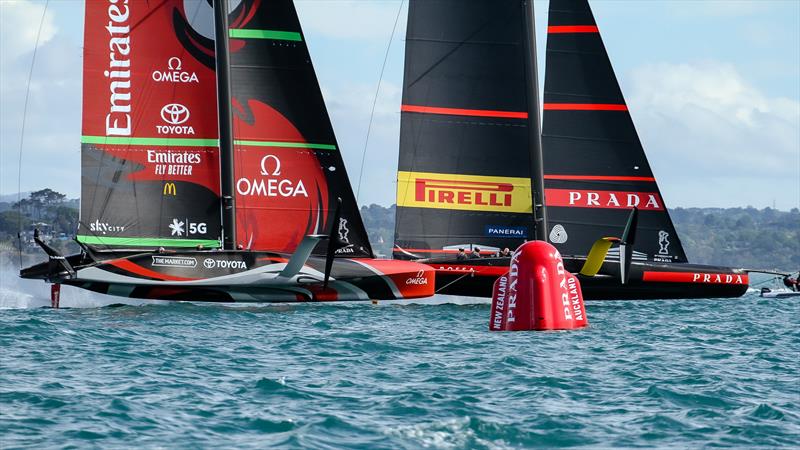 Emirates Team New Zealand & Luna Rossa Prada Pirelli - Practice Day 1 -  ACWS - December 8, 2020 - Waitemata Harbour - Auckland - 36th America's Cup photo copyright Richard Gladwell / Sail-World.com taken at Royal New Zealand Yacht Squadron and featuring the AC75 class
