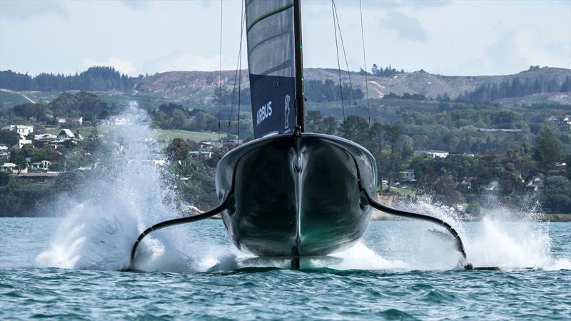 Patriot - American Magic - first rudder ventilation incident - Practice Day 1 -  ACWS - December 8, 2020 - Waitemata Harbour - Auckland - 36th America's Cup - photo © Richard Gladwell / Sail-World.com