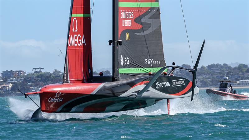 Emirates Team New Zealand - America's Cup World Series Practice - Waitemata Harbour - December 15, 2020 - 36th Americas Cup photo copyright Richard Gladwell / Sail-World.com taken at Royal New Zealand Yacht Squadron and featuring the AC75 class