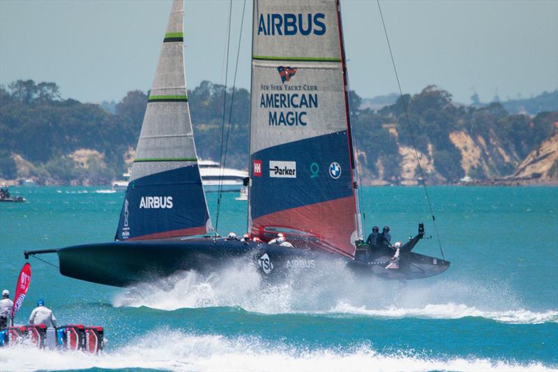 American Magic - America's Cup World Series - Day 1 - Waitemata Harbour - December 17, 2020 - 36th Americas Cup presented by Prada photo copyright Craig Butland taken at Royal New Zealand Yacht Squadron and featuring the AC75 class
