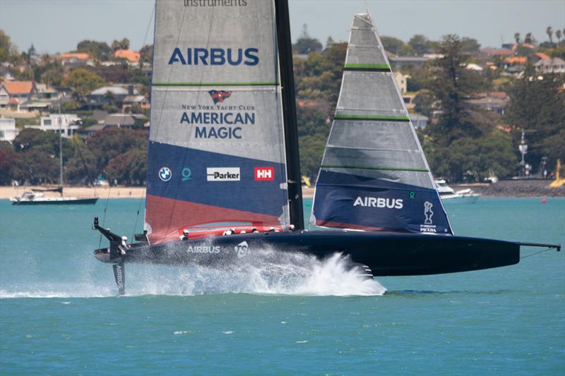 American Magic - America's Cup World Series - Day 1 - Waitemata Harbour - December 17, 2020 - 36th Americas Cup presented by Prada photo copyright Craig Butland taken at Royal New Zealand Yacht Squadron and featuring the AC75 class