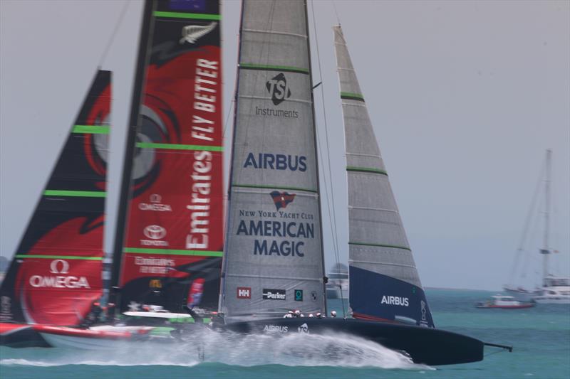 American Magic and Emirates Team NZ - America's Cup World Series - Day 2 - Waitemata Harbour - December 18, 2020 - 36th Americas Cup presented by Prada photo copyright Craig Butland taken at Wakatere Boating Club and featuring the AC75 class