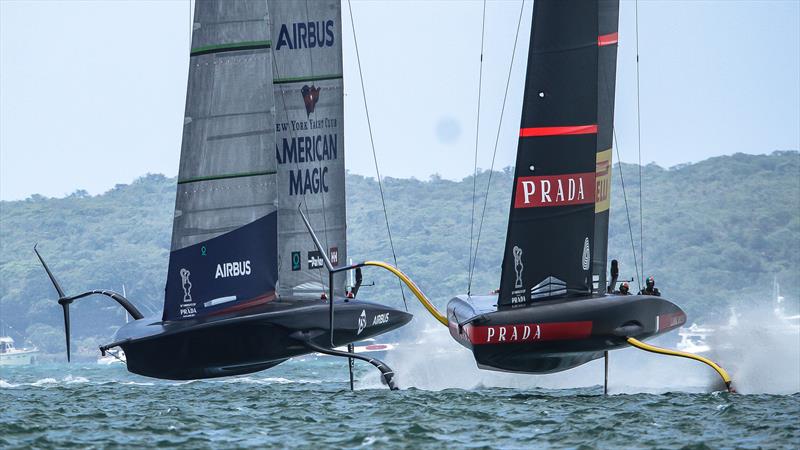 American Magic and Luna Rossa - America's Cup World Series - Day 2 - Waitemata Harbour - December 18, 2020 - 36th Americas Cup presented by Prada - photo © Richard Gladwell / Sail-World.com