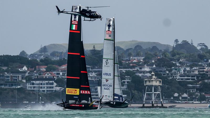 Luna Rossa Prada Pirelli and American Magic - ACWS December 2020 - Waitemata Harbour - Auckland - 36th America's Cup photo copyright Richard Gladwell / Sail-World.com taken at Royal New Zealand Yacht Squadron and featuring the AC75 class