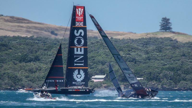 INEOS Team UK and American Magic - Waitemata Harbour - January 6, 2020 - 36th America's Cup photo copyright Richard Gladwell / Sail-World.com taken at Royal Yacht Squadron and featuring the AC75 class