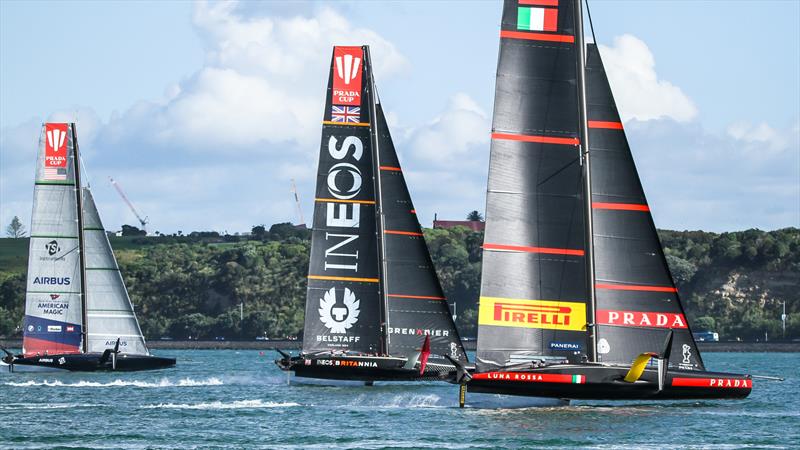 INEOS Team UK, American Magic, Luna Rossa  - Waitemata Harbour - January 8, 2021 - 36th America's Cup - photo © Richard Gladwell / Sail-World.com