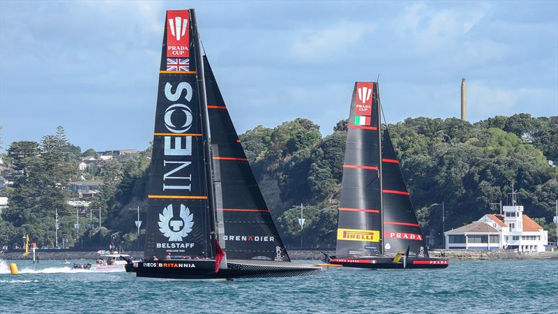 INEOS Team UK and Luna Rossa  - Waitemata Harbour - January 8, 2021 - 36th America's Cup - photo © Richard Gladwell / Sail-World.com