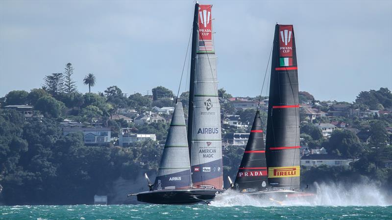 American Magic and Luna Rossa - Waitemata Harbour - January 11, 2021 - 36th America's Cup photo copyright Richard Gladwell - Sail-World.com / nz taken at Circolo della Vela Sicilia and featuring the AC75 class