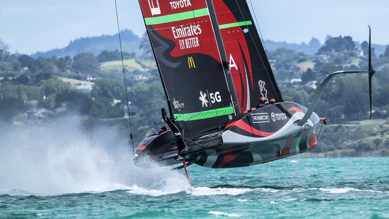 Te Rehutai, Emirates Team New Zealand - January 11, 2020 - Hauraki Gulf - America's Cup 36 photo copyright Richard Gladwell / Sail-World.com taken at Royal New Zealand Yacht Squadron and featuring the AC75 class