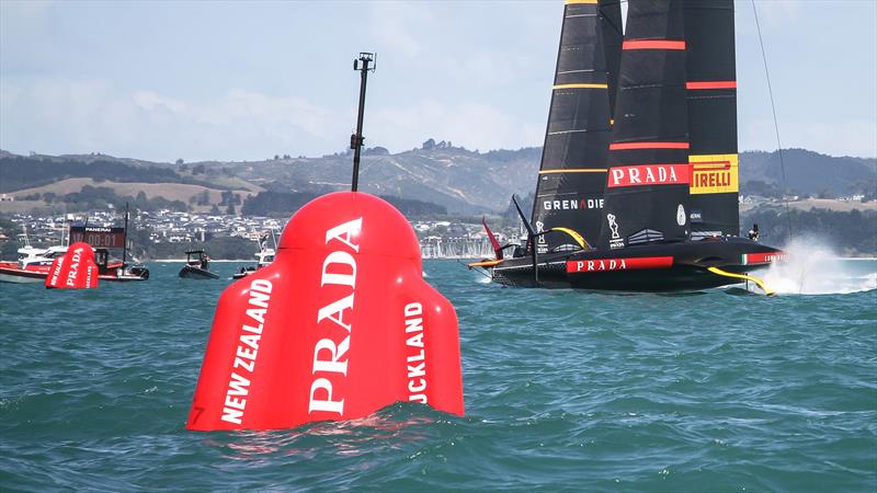 INEOS Team UK and Luna Rossa hit the start - January 12, 2021 - Practice Racing - Waitemata Harbour - Auckland - 36th America's Cup photo copyright Richard Gladwell / Sail-World.com taken at Royal New Zealand Yacht Squadron and featuring the AC75 class
