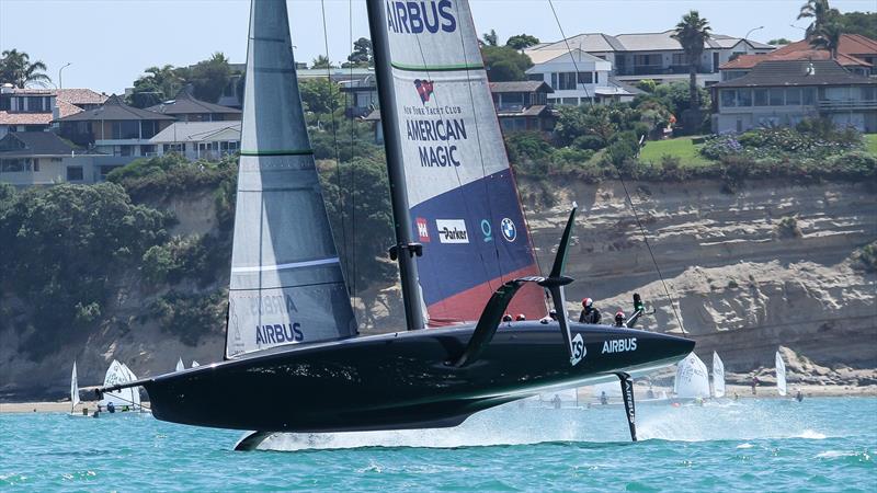 Patriot - January 12, 2021 - Practice Racing - Waitemata Harbour - Auckland - 36th America's Cup photo copyright Richard Gladwell / Sail-World.com taken at Royal New Zealand Yacht Squadron and featuring the AC75 class