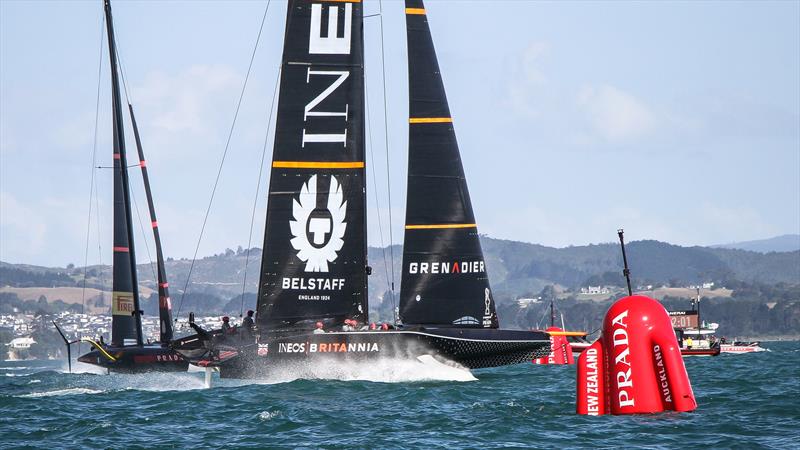 INEOS Team UK enters the start box - January 12, 2021 - Practice Racing - Waitemata Harbour - Auckland - 36th America's Cup - photo © Richard Gladwell / Sail-World.com