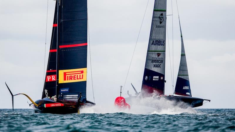 American Magic shows impressive speed around the race course against Luna Rossa Prada Pirelli. - photo © Sailing Energy / American Magic