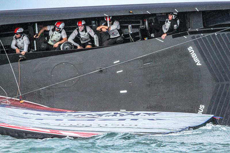 American Magic's crew waits for the chase boat - Patriot - Hauraki Gulf - January 17, 2021 - Prada Cup - 36th America's Cup - photo © Richard Gladwell - Sail-World.com / nz