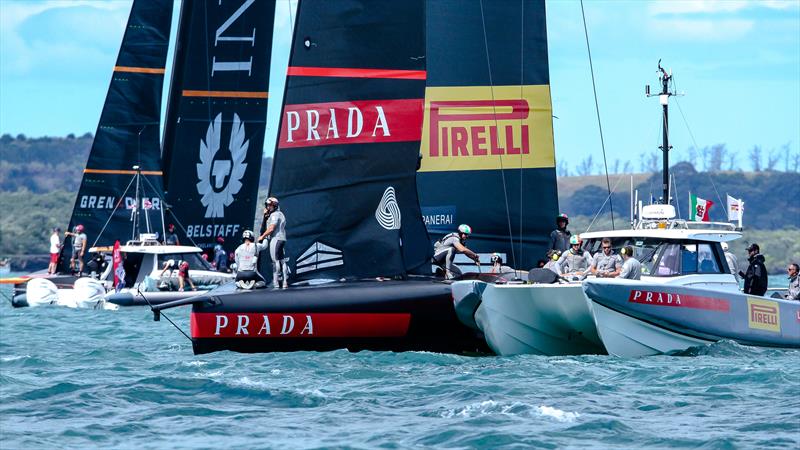 Luna Rossa and INEOS Team UK - Waitemata Harbour - January 23, 2021 - Prada Cup - 36th America's Cup photo copyright Richard Gladwell / Sail-World.com taken at Royal New Zealand Yacht Squadron and featuring the AC75 class