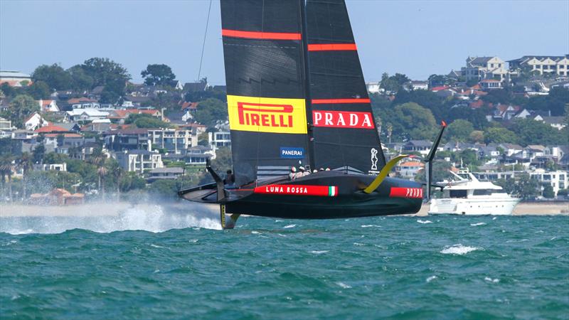 Luna Rossa powers off the start line - Semi-Final Prada Cup, Race 2, January 29, 2021 America's Cup 36 photo copyright Richard Gladwell / Sail-World.com taken at Circolo della Vela Sicilia and featuring the AC75 class