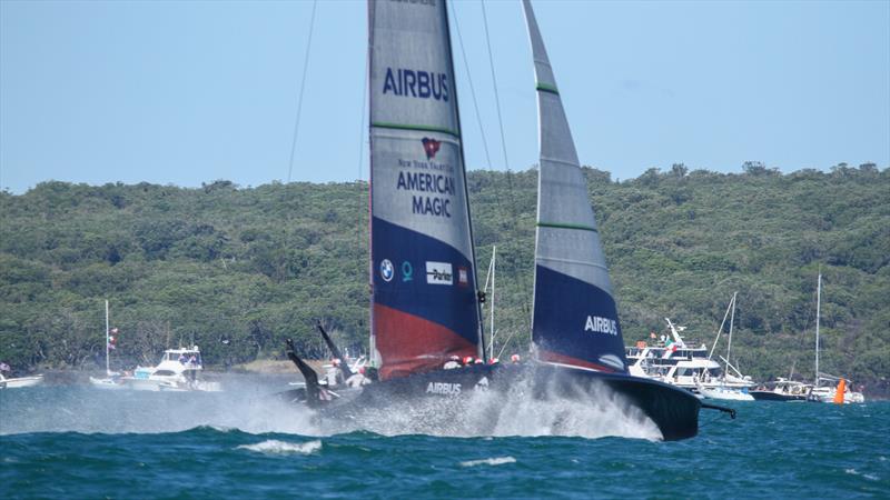 Patriot crosses the finish line - American Magic - Day 2 - Prada Cup Semi-Final - January 30, 2021 - America's Cup 36 - photo © Richard Gladwell / Sail-World.com