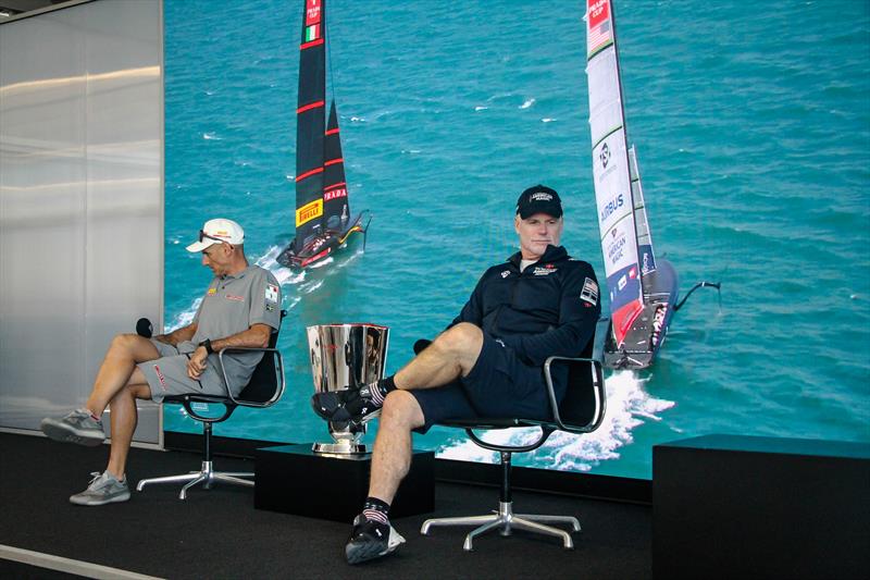 Terry Hutchinson (right) American Magic and Francesco Bruni - Luna Rossa -Media Conference - January 29, 2021 - 36th America's Cup photo copyright Richard Gladwell / Sail-World.com taken at Royal New Zealand Yacht Squadron and featuring the AC75 class