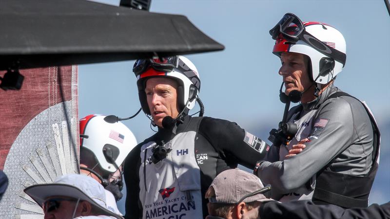 Paul Goodison and Dean Barker after Race 4 - Semi Finals - American Magic - Patriot - Waitemata Harbour - January 30, 2021 - 36th America's Cup - photo © Richard Gladwell / Sail-World.com
