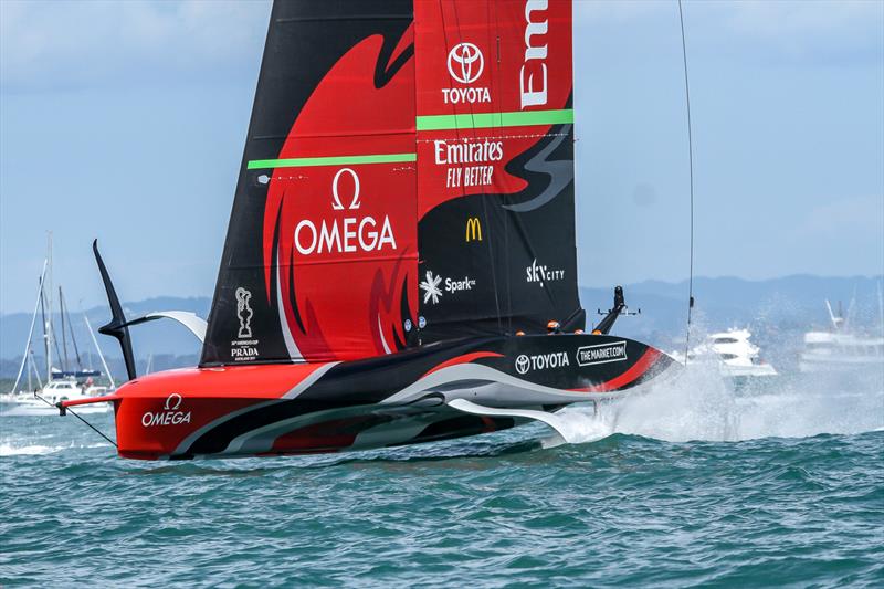 Emirates Team New Zealand- Training - ahead of Prada Cup Finals - Day 4 - February  21, 2021- America's Cup 36 - Course A photo copyright Richard Gladwell / Sail-World.com taken at Royal New Zealand Yacht Squadron and featuring the AC75 class