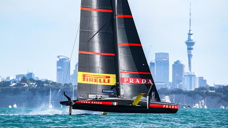 Luna Rossa - Prada Cup Finals - Day 4 - February 21, 2021- America's Cup 36 - Course A photo copyright Richard Gladwell / Sail-World.com taken at Royal New Zealand Yacht Squadron and featuring the AC75 class