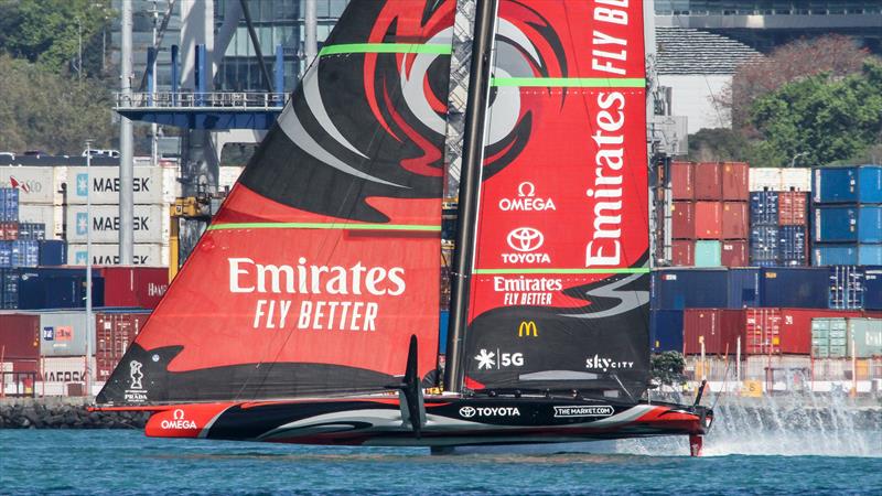 Emirates Team New Zealand- Training in Te Aihe - five months ago on September 21, 2020 - America's Cup 36 photo copyright Richard Gladwell / Sail-World.com / nz taken at Royal New Zealand Yacht Squadron and featuring the AC75 class