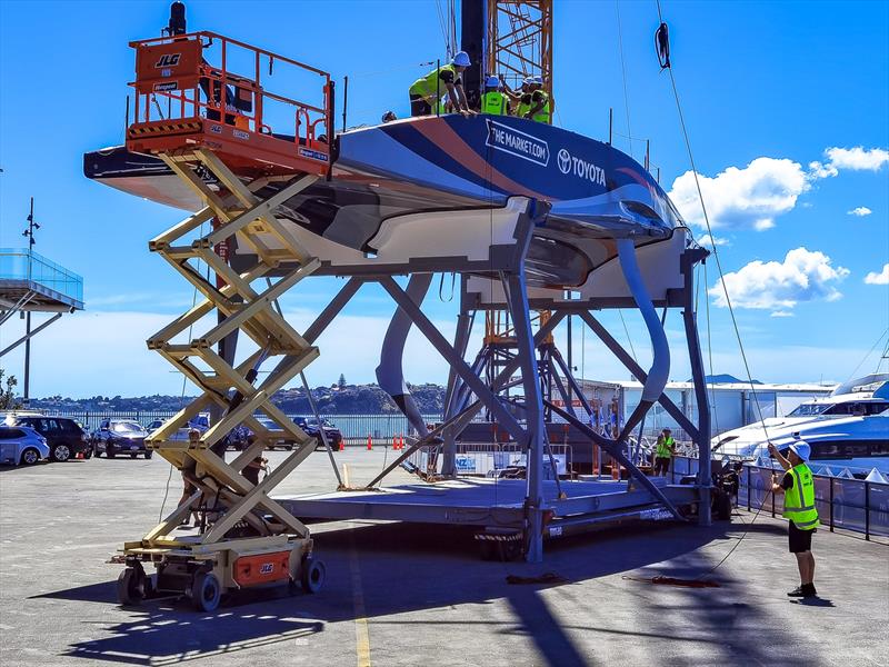 Underbody and foil arms  - Emirates Team New Zealand, Auckland, America's Cup - March 2021 - photo © Richard Gladwell / Sail-World.com