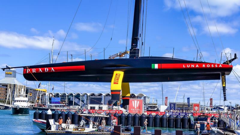 Side Perspective - Luna Rossa, Auckland, February 2021 - America's Cup 36 photo copyright Richard Gladwell / Sail-World.com taken at Wakatere Boating Club and featuring the AC75 class