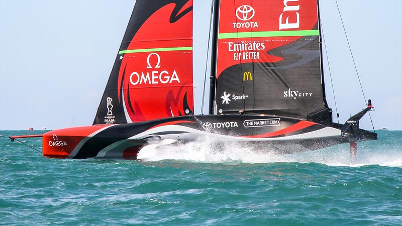 Emirates Team New Zealand- Training - Prada Cup Finals - Day 4 - February 21, 2021 - America's Cup 36 - Course A photo copyright Richard Gladwell / Sail-World.com taken at Royal New Zealand Yacht Squadron and featuring the AC75 class