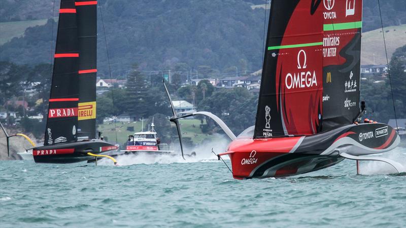 Emirates Team NZ - America's Cup - Day 1 - March 10, 2021, Course E photo copyright Richard Gladwell / Sail-World.com taken at Royal New Zealand Yacht Squadron and featuring the AC75 class