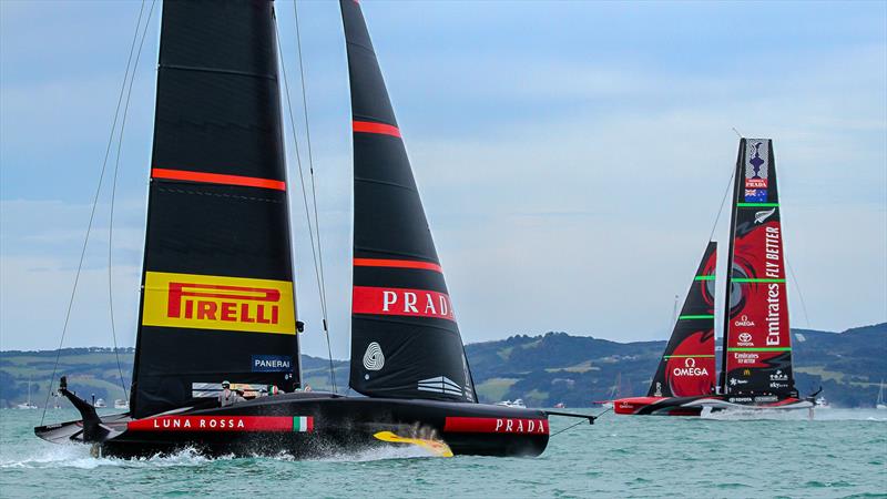 Luna Rossa - America's Cup - Day 1 - March 10, 2021, Course E photo copyright Richard Gladwell / Sail-World.com taken at Royal New Zealand Yacht Squadron and featuring the AC75 class