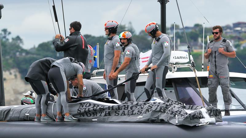 Jib change - Luna Rossa - America's Cup - Day 1 - March 10, 2021, Course E - photo © Richard Gladwell / Sail-World.com