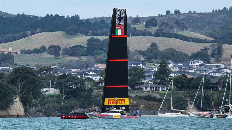 Luna Rossa in the racing break - America's Cup - Day 1 - March 10, 2021, Course E photo copyright Richard Gladwell / Sail-World.com taken at Royal New Zealand Yacht Squadron and featuring the AC75 class