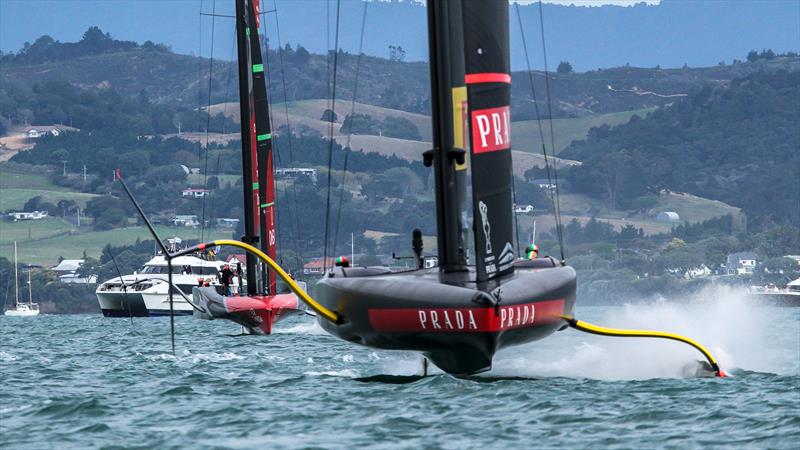 There are no passiing lanes on Courses A & E - Emirates Team NZ - America's Cup - Day 1 - March 10, 2021, Course E photo copyright Richard Gladwell / Sail-World.com taken at Royal New Zealand Yacht Squadron and featuring the AC75 class