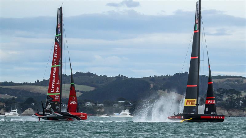 ETNZ & Luna Rossa - Prestart - America's Cup - Day 1 - March 10, 2021, Course E - photo © Richard Gladwell / Sail-World.com