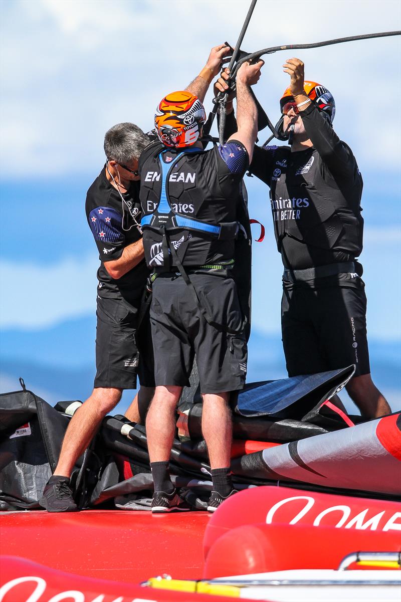 Emirates Team NZ - America's Cup - Day 2 - March 12, , Course E photo copyright Richard Gladwell / Sail-World.com taken at Royal New Zealand Yacht Squadron and featuring the AC75 class