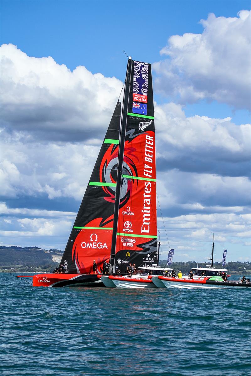 Emirates Team NZ - America's Cup - Day 2 - March 12, , Course E photo copyright Richard Gladwell / Sail-World.com taken at Royal New Zealand Yacht Squadron and featuring the AC75 class