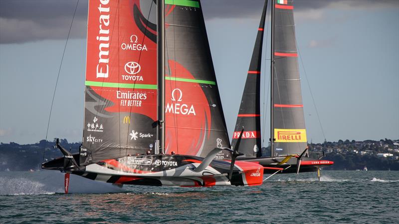 Emirates Team NZ - America's Cup - Day 2 - March 12, , Course E photo copyright Richard Gladwell / Sail-World.com taken at Royal New Zealand Yacht Squadron and featuring the AC75 class