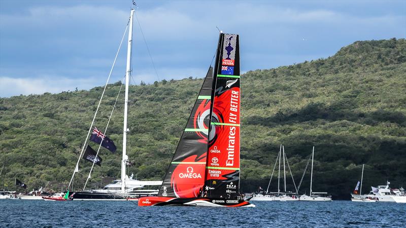 Despite no racing Sunday, there was a full work schedule for shore teams - Emirates Team NZ - America's Cup - Day 4 - March 14, 2021, Course A photo copyright Richard Gladwell / Sail-World.com / nz taken at Royal New Zealand Yacht Squadron and featuring the AC75 class