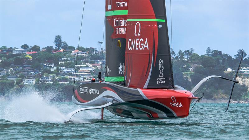 Jibs are now self tacking. All teams will be working to optimise the endplate between hull and rig - Emirates Team NZ - Waitemata Harbour - America's Cup 36 - photo © Richard Gladwell / Sail-World.com / nz