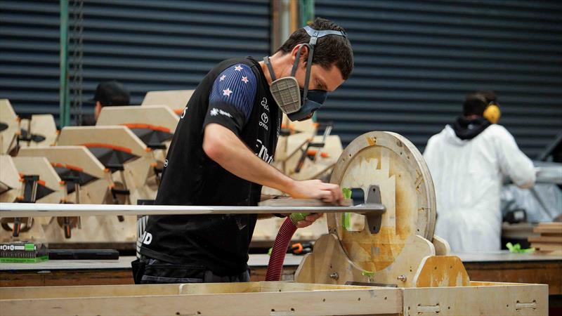 AC75 foil arms under construction at Emirates Team NZ's build facility in Auckland. - August 2022 photo copyright Emirates Team New Zealand taken at Royal New Zealand Yacht Squadron and featuring the AC75 class