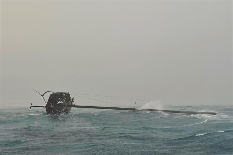 Alinghi Red Bull Racing - capsized after their first sail Barcelona - August 31, 2022 - photo © Alinghi RBR media