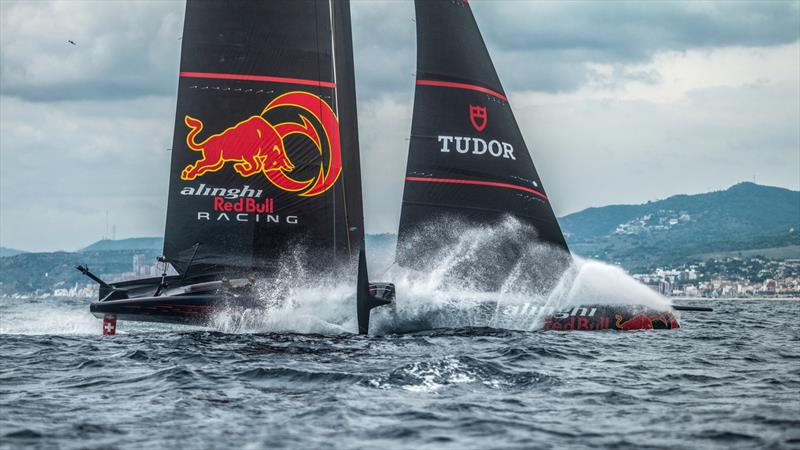 Alinghi Red Bull Racing - Barcelona - October 11, 2022 photo copyright Alex Carabi / America's Cup taken at Société Nautique de Genève and featuring the AC75 class